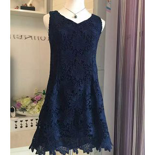 Ladies Lace Dress With Raw Edge